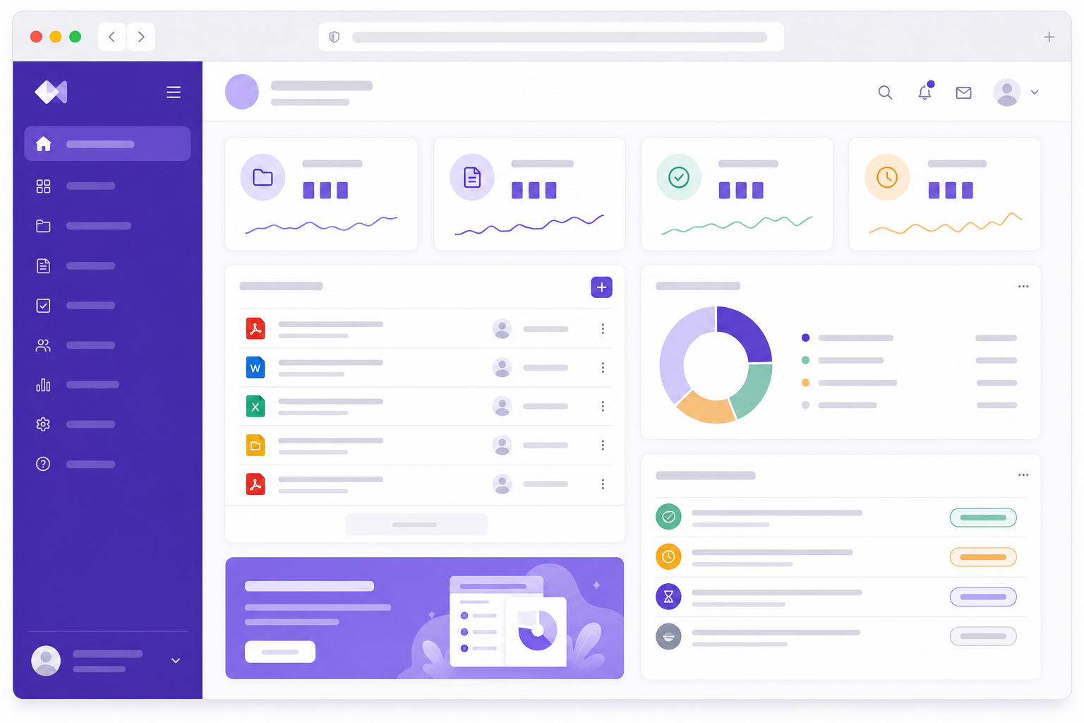 Client portal and business tools dashboard template