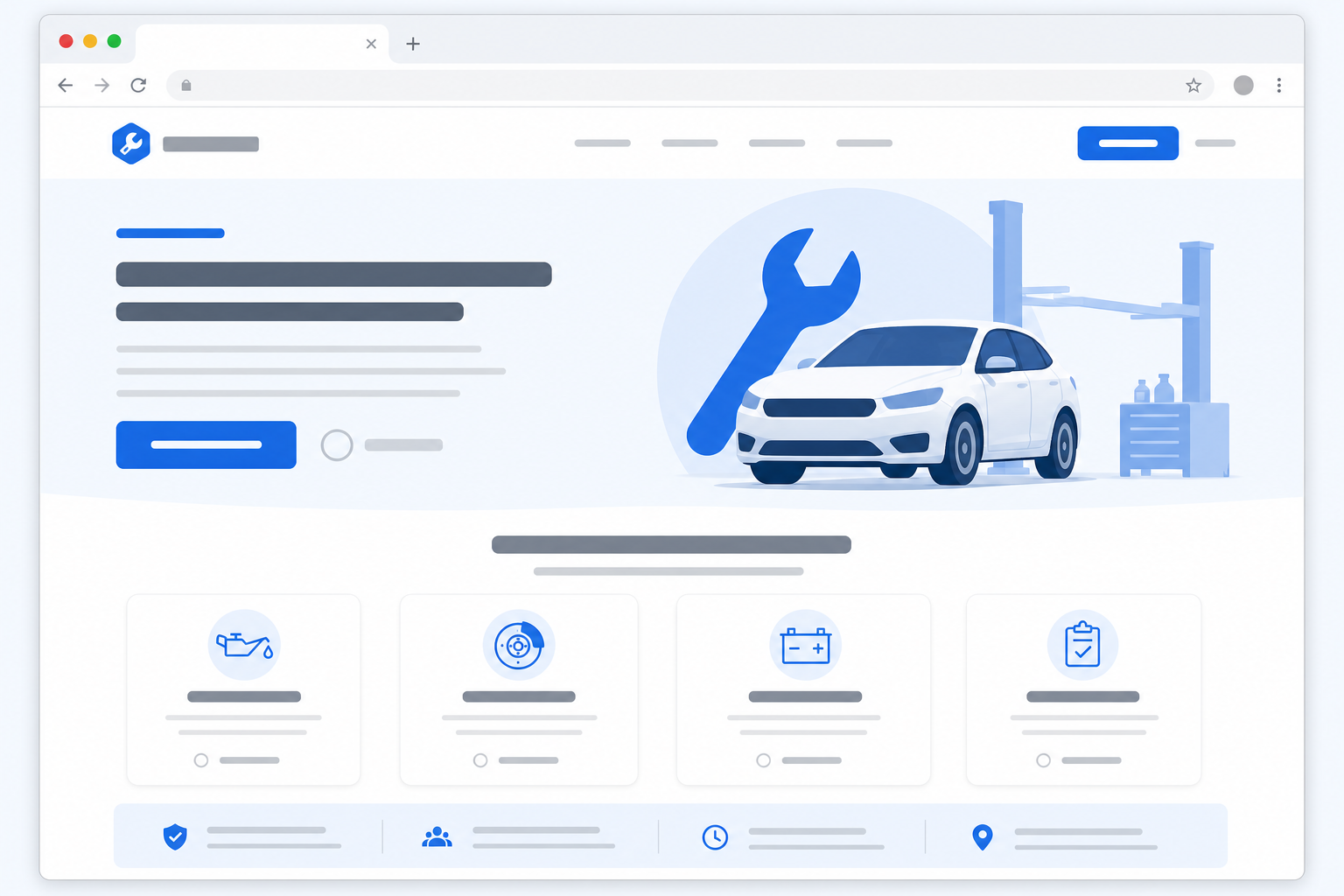 Business website template with enquiry-focused layout